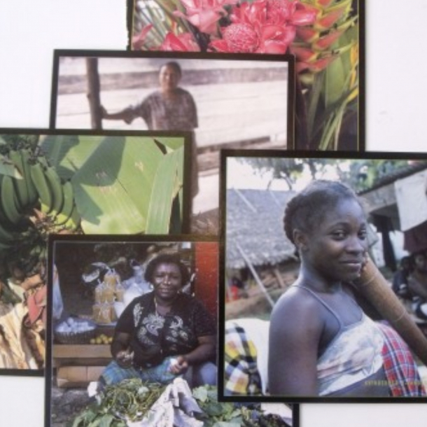 Dobbelte postkort med motiver fra Caribien